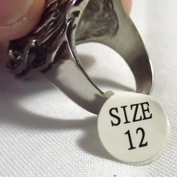 Stainless Steel Dragon Head Ring, Size 12 - Picture 5 of 8